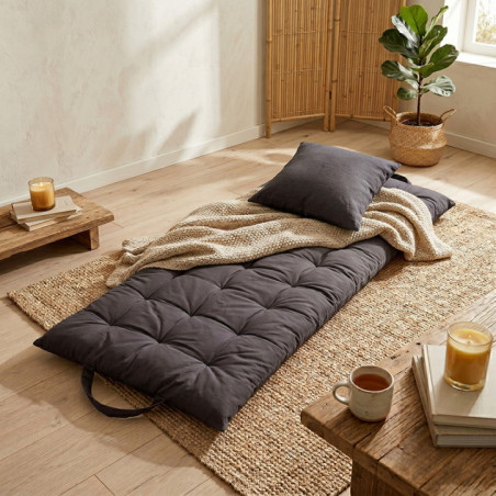 Futon poly nine 120x60cm gris fo