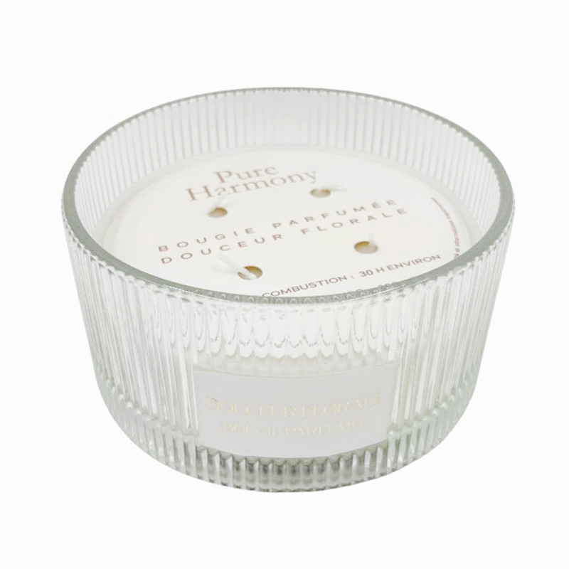 Bougie verre strie