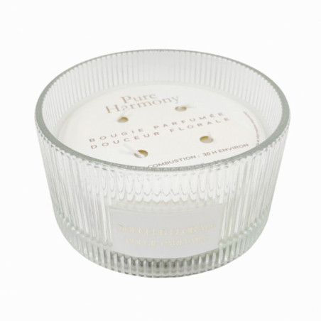Bougie verre strie
