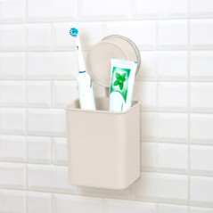Porte brosse a ventouse beige