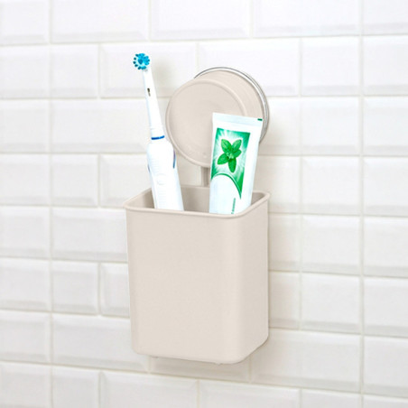 Porte brosse a ventouse beige