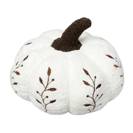 Coussin citrouille  broderie feu