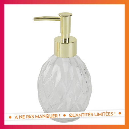 Distributeur a savon verre textu