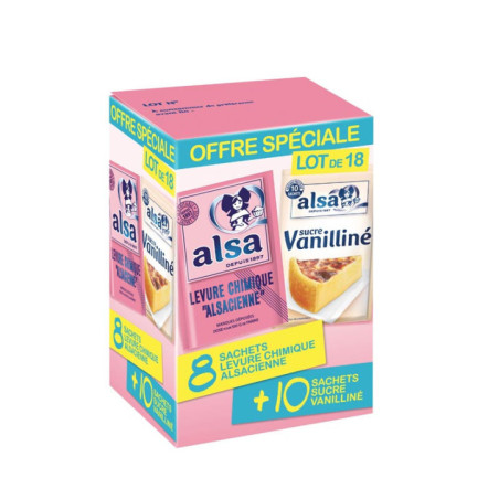 Levure x8 + sucre vanille x10