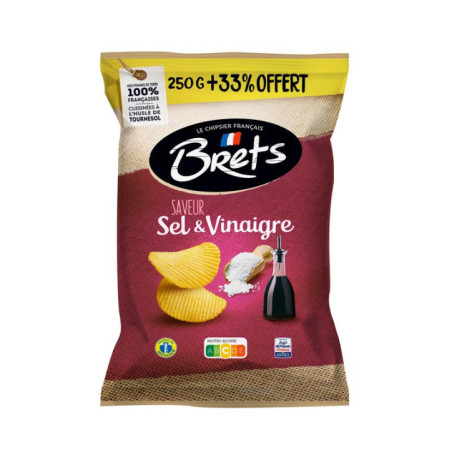 Chips vinaigre 250g +33% offert