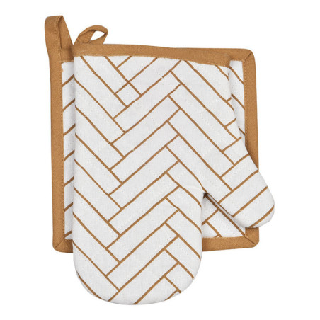 Gant et manique motif rectangle