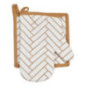 Gant et manique motif rectangle