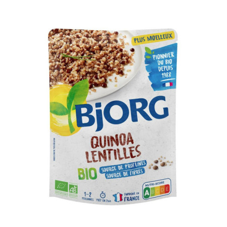 Plats micro-ondes quinoa lentill