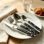 Menagere 16pcs black marble