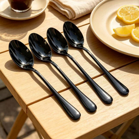 Lot de 4 cuilleres a soupe noir