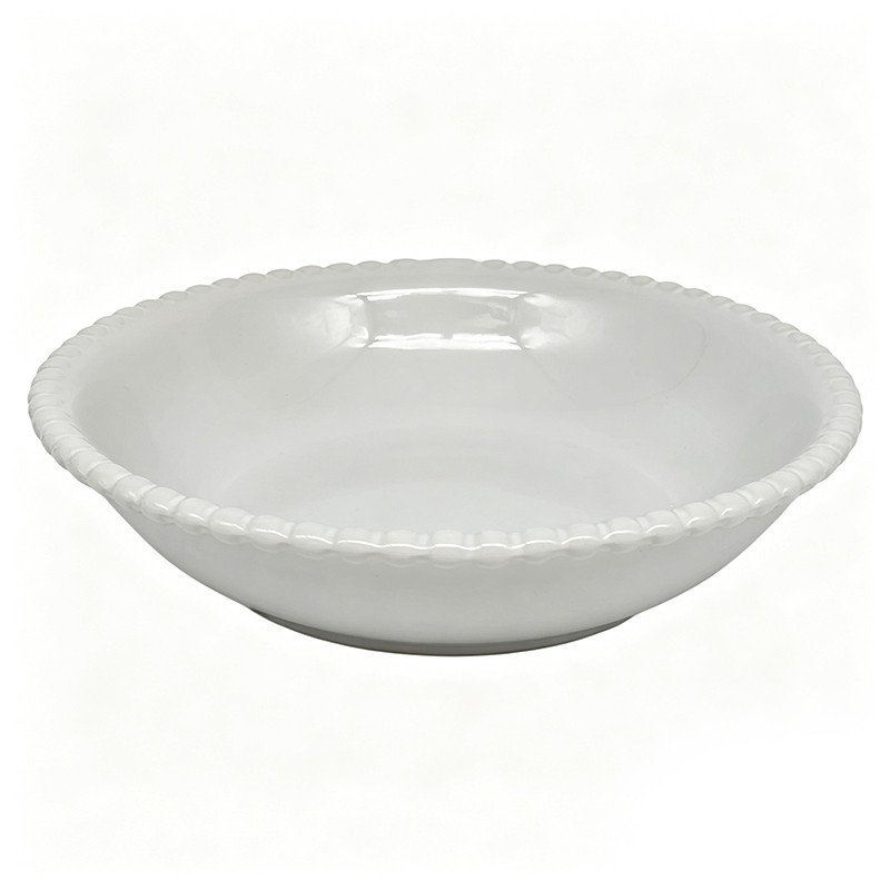 Assiette creuse blanche boule
