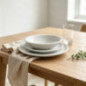 Assiette plate blanche boule
