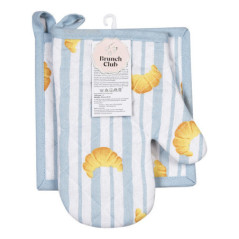 Set gant manique croissant bleu
