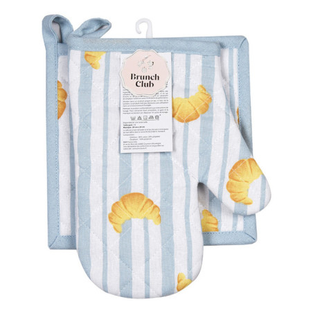 Set gant manique croissant bleu