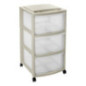 Tour 3 tiroirs roulettes beige