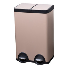 Poubelle de tri 2x30l beige
