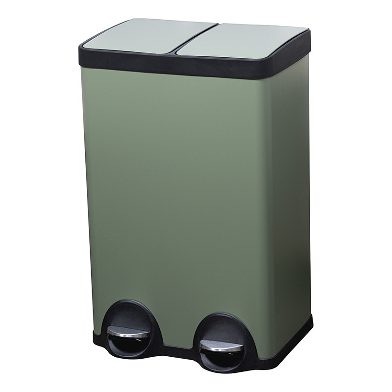 Poubelle de tri 2x30l vert