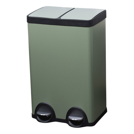 Poubelle de tri 2x30l vert