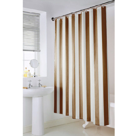 Rideau de douche raye marron
