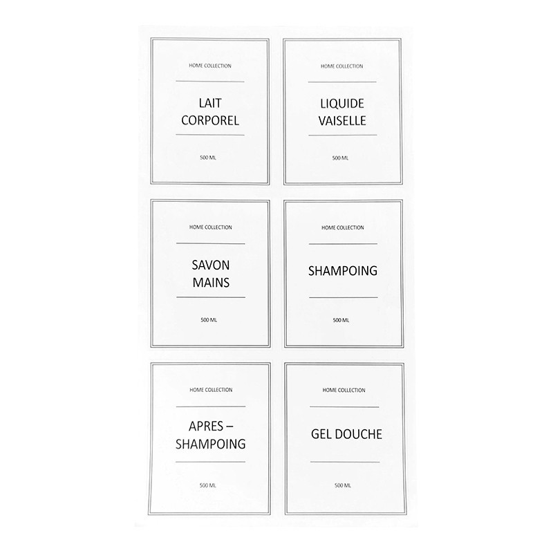 6 etiquettes apothicaire 500ml