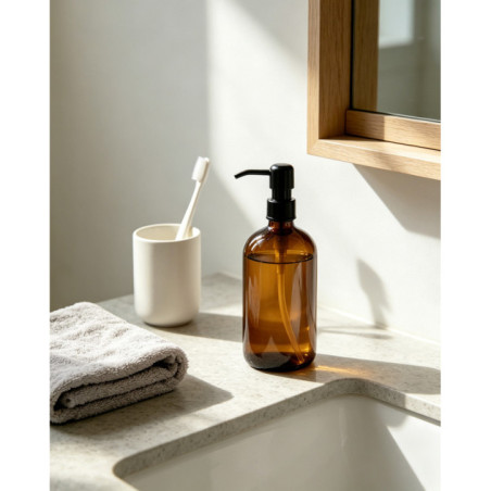 Distributeur de savon marron