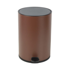 Poubelle sdb 5l metal nr/marron