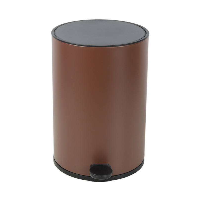 Poubelle sdb 5l metal nr/marron