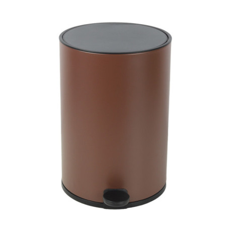 Poubelle sdb 5l metal nr/marron