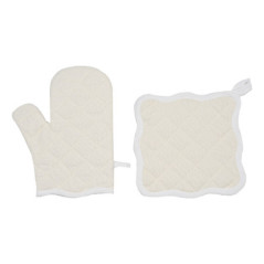 Set gant & manique blanc vague