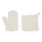 Set gant & manique blanc vague
