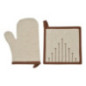 Set gant & manique lignes marron