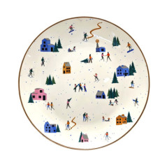 Assiette dessert motif ski d20cm