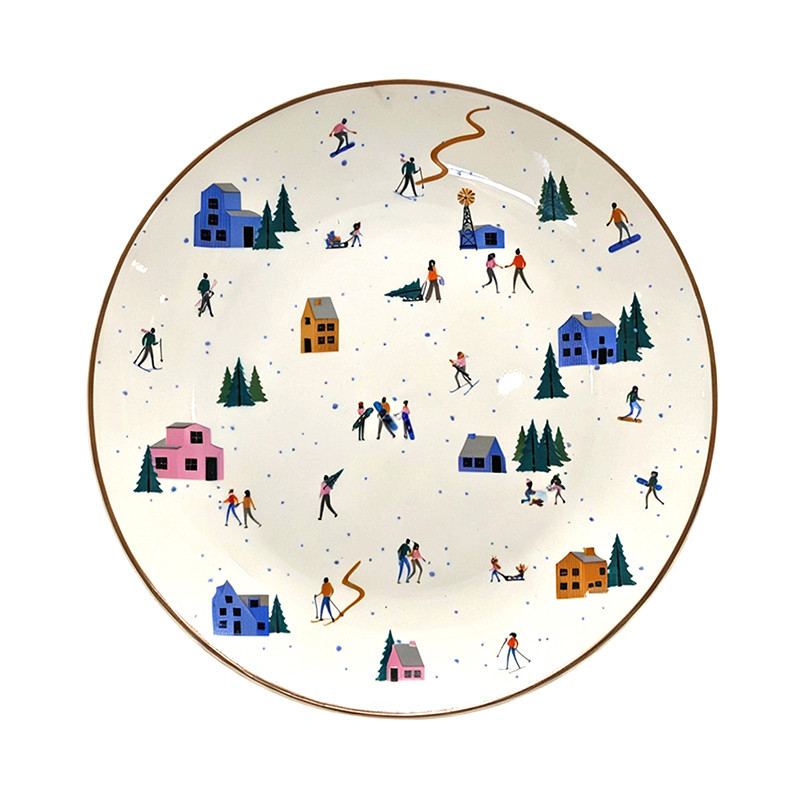 Assiette dessert motif ski d20cm
