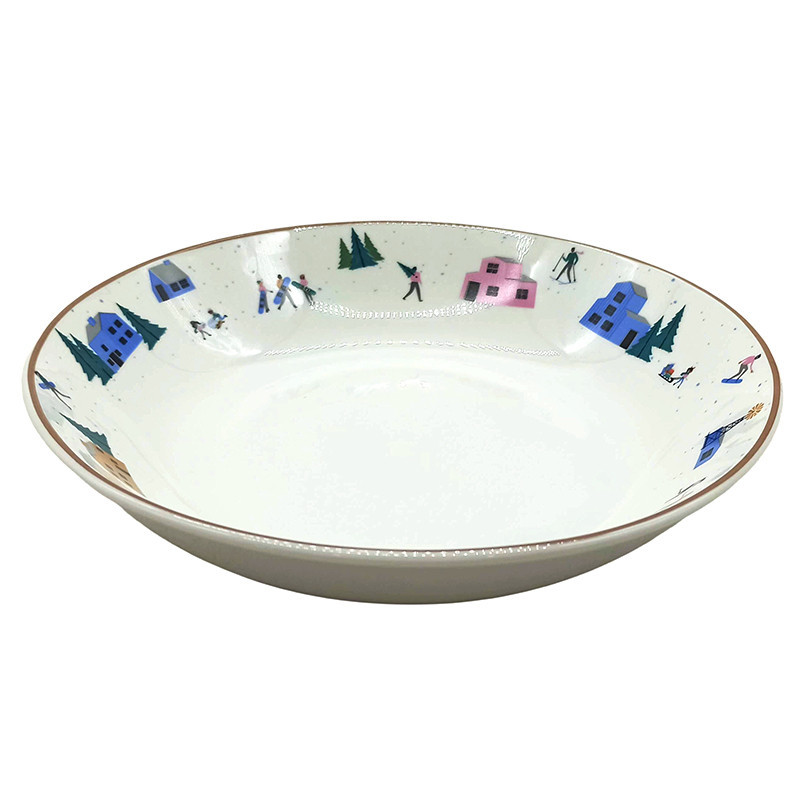 Assiette creuse motif ski d20cm