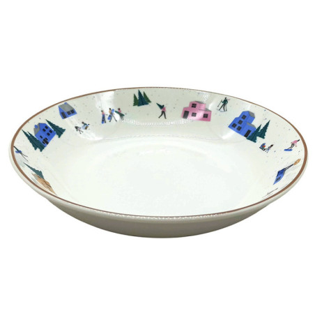 Assiette creuse motif ski d20cm