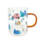Mug en verre motif ski montagne