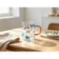 Mug en verre motif ski montagne