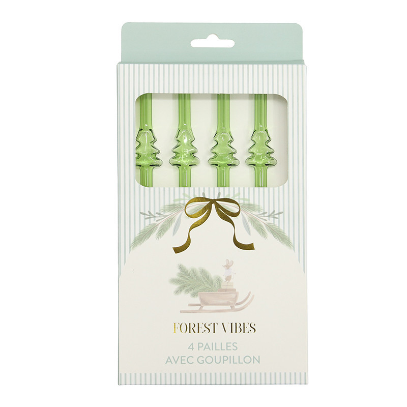 4 pailles sapin avec goupillon