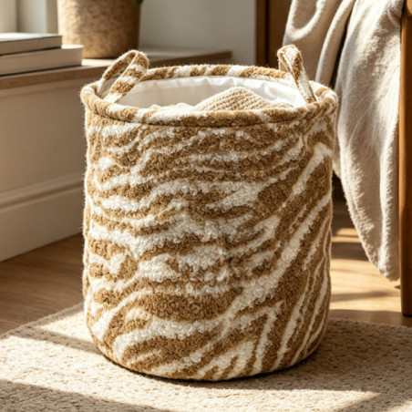 Paniere imprime zebre d30xh35cm