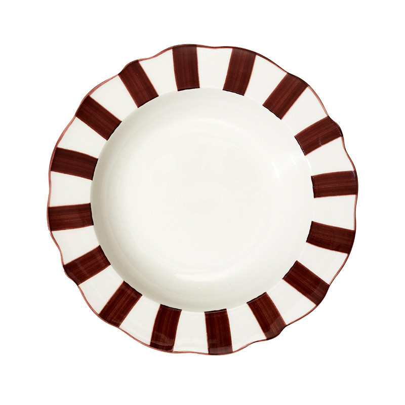 Assiette creuse bordeaux