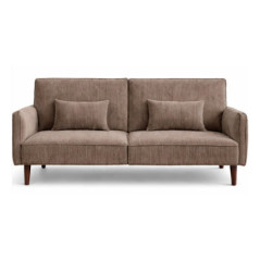 Canape velours andrew taupe