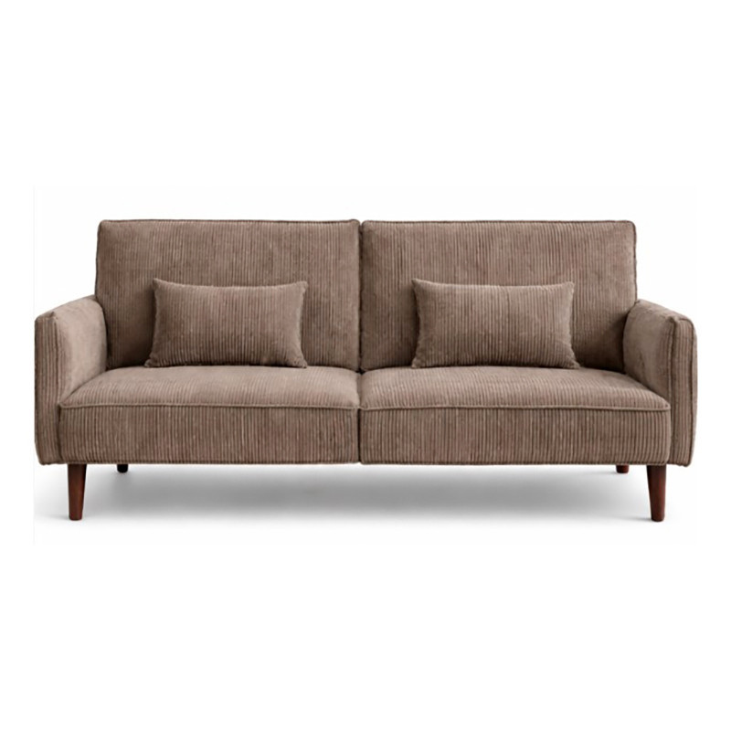 Canape velours andrew taupe