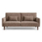 Canape velours andrew taupe