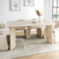 Table repas effet travertin