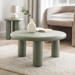 Table basse pieds larges vert