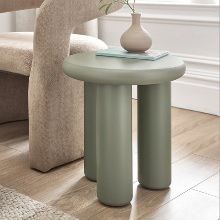 Table appoint ronde pieds larges