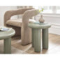 Table appoint ronde pieds larges