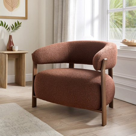 Fauteuil enveloppant terracotta