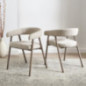 2 chaises creme pieds effet mang