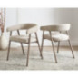 2 chaises creme pieds effet mang